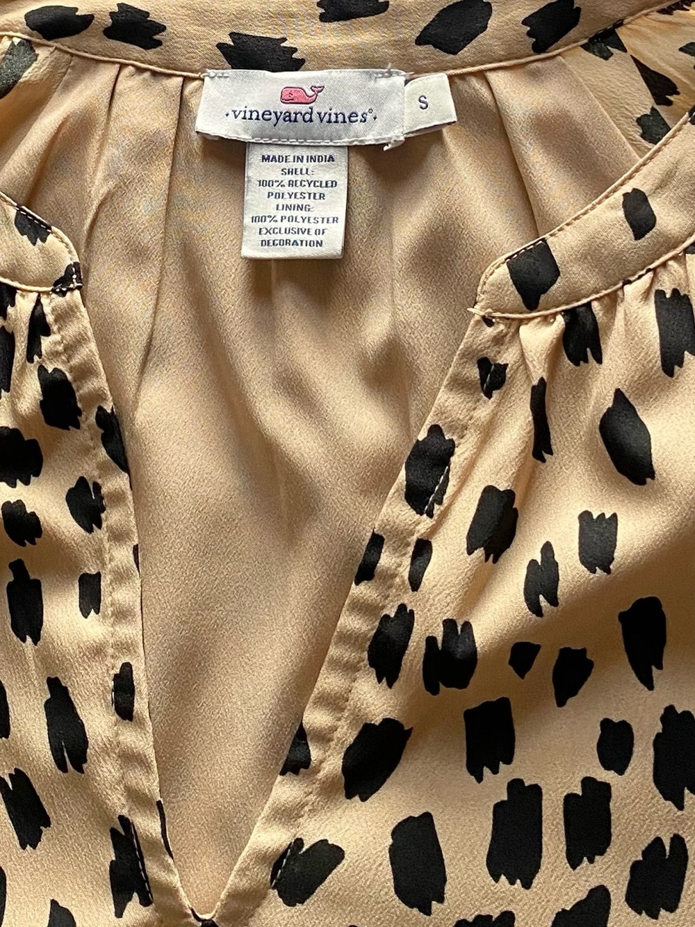Vineyard Vines Women Leopard Print V-Neck Tiered Swing Dress Beige & Black Small - Picture 8 of 11